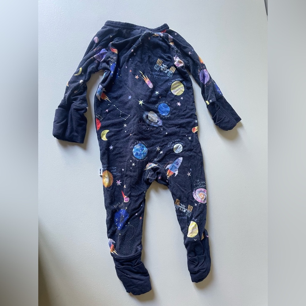 Little Sleepies Navy “from my telescope” pajamas (NB)